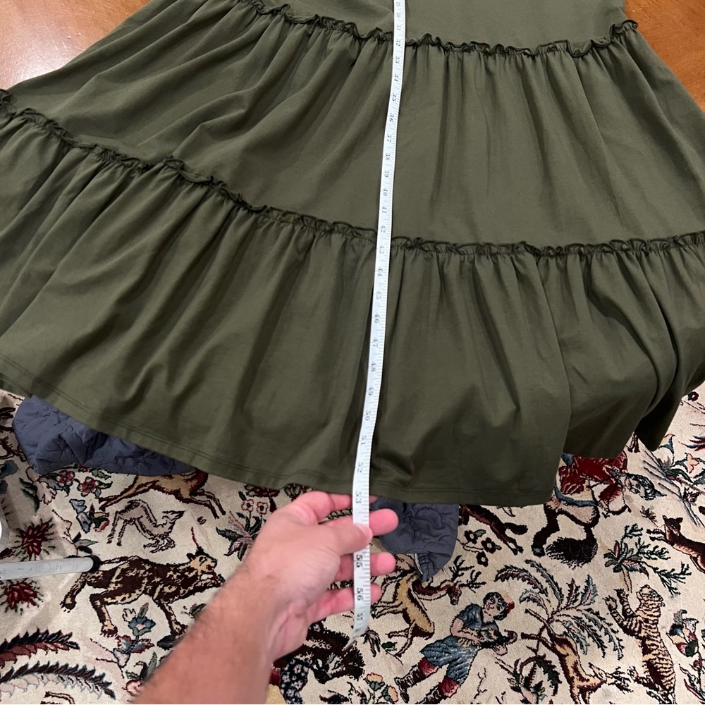 Soft Surroundings Sleeveless Tiered Maxi Dress Green Medium Boho Cottagecore - Picture 16 of 16